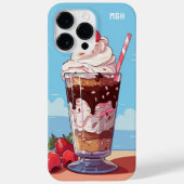 Custom Monogram Ice Cream Milkshake Case-Mate iPhone Case (Achterkant)