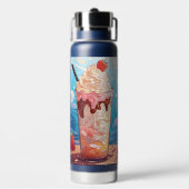 Custom Monogram Ice Cream Sundae Waterfles (Achterkant)