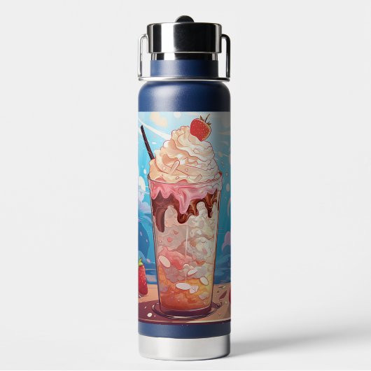 Custom Monogram Ice Cream Sundae Waterfles (Achterkant)