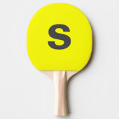 Custom Monogram Initiaal Neon Yellow Tafeltennisbatje (Voorkant)