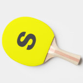 Custom Monogram Initiaal Neon Yellow Tafeltennisbatje (Zijkant)
