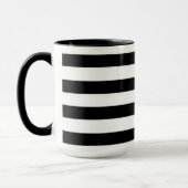 Custom Monogram Initial Name Black White Stripes Mok (Links)