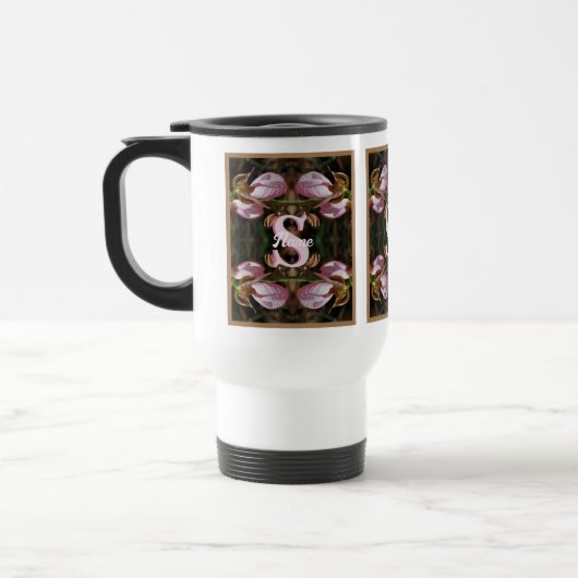 Custom Monogram Initial Name Lady Slipper Flowers Reisbeker (Links)