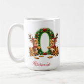 Custom Monogram initial O merry Christmas  Koffiemok (Links)