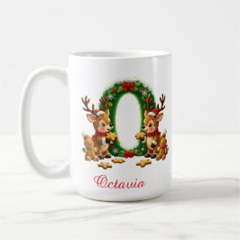 Custom Monogram initial O merry Christmas  Koffiemok