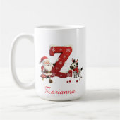 Custom Monogram initial Z merry Christmas  Koffiemok (Links)