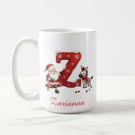 Custom Monogram initial Z merry Christmas  Koffiemok