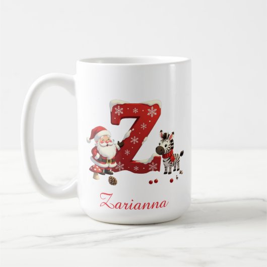 Custom Monogram initial Z merry Christmas  Koffiemok (Links)