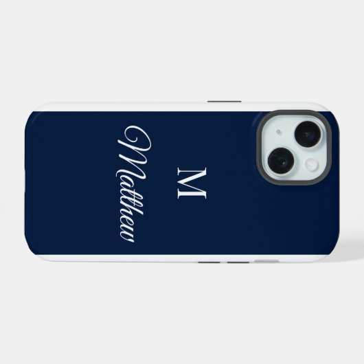 Custom Monogram iPhone Case iPhone 15 Case (Achterkant horizontaal)
