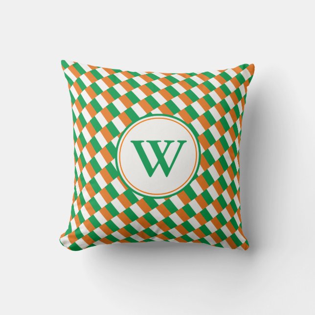 Custom Monogram IRELAND FLAG Patriotic Kussen (Voorkant)