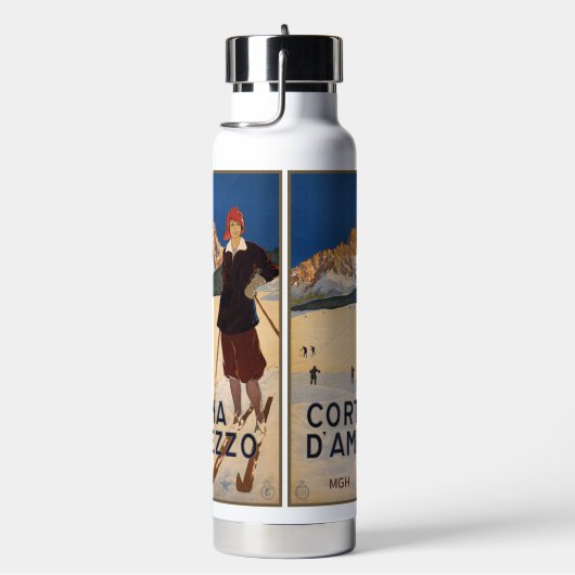 Custom Monogram Italy Skiing Waterfles (Rechts)
