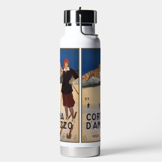 Custom Monogram Italy Skiing Waterfles (Links)