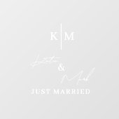 Custom Monogram Just Married Car Wedding Banner Raamsticker (Vel)