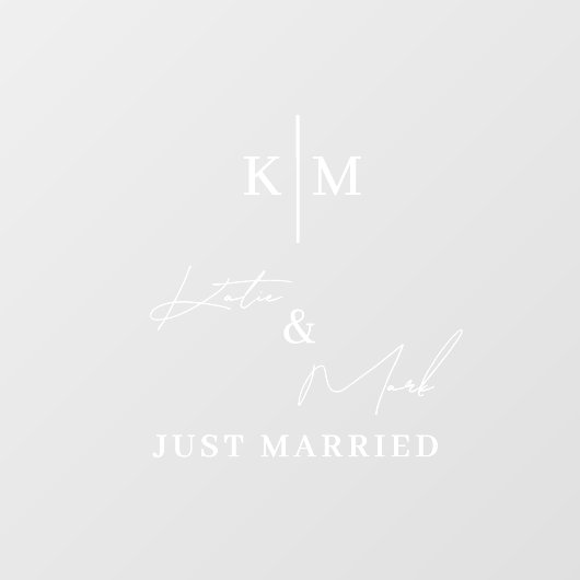 Custom Monogram Just Married Car Wedding Banner Raamsticker (Vel)