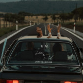 Custom Monogram Just Married Car Wedding Banner Raamsticker