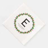 Custom Monogram -  kerstkrans Servet (Hoek)