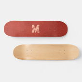 Custom Monogram Leather Look Bruin Sjabloon Persoonlijk Skateboard (Horizontaal)