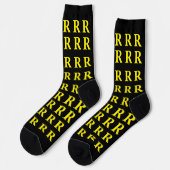 Custom Monogram Letter Black Yellow socks Sokken (Links)