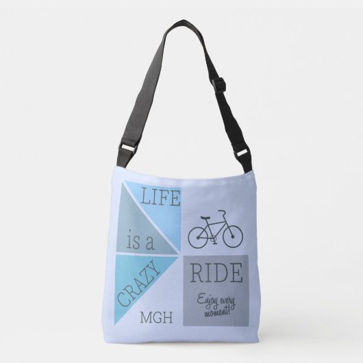 Custom Monogram Life is een Crazy Ride Crossbody Tas (Voorkant)