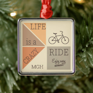Custom Monogram Life is een Crazy Ride Metalen Ornament
