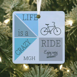 Custom Monogram Life is een Crazy Ride Metalen Ornament