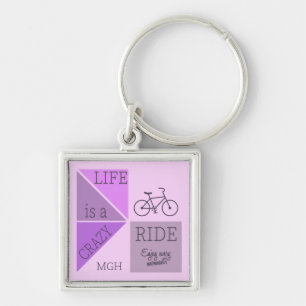 Custom Monogram Life is een Crazy Ride Sleutelhanger