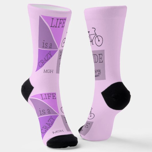 Custom Monogram Life is een Crazy Ride Sokken (Gebogen)