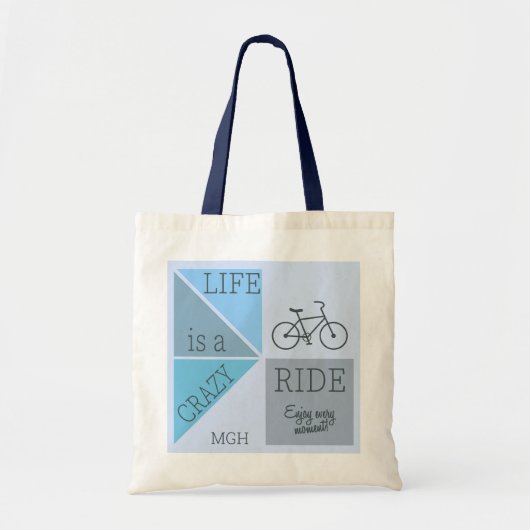 Custom Monogram Life is een Crazy Ride Tote Bag (Voorkant)