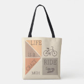 Custom Monogram Life is een Crazy Ride Tote Bag (Achterkant)