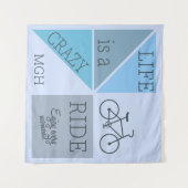 Custom Monogram Life is een Crazy Ride Wandkleed (Voorkant (horizontaal))