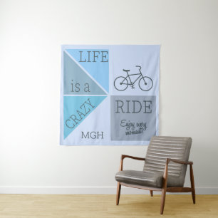 Custom Monogram Life is een Crazy Ride Wandkleed