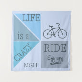 Custom Monogram Life is een Crazy Ride Wandkleed (Voorkant)