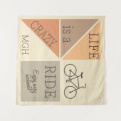 Custom Monogram Life is een Crazy Ride Wandkleed (Voorkant (horizontaal))