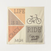 Custom Monogram Life is een Crazy Ride Wandkleed (Voorkant)
