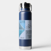 Custom Monogram Life is een Crazy Ride Waterfles (Achterkant)