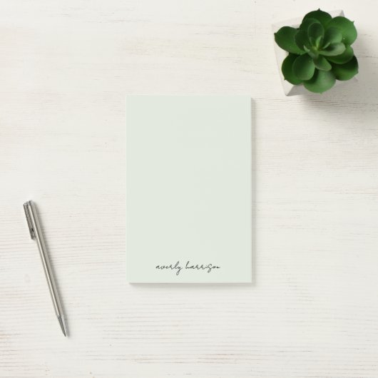 Custom Monogram Light Sage Chic Minimalist  Post-it® Notes (Kantoor)