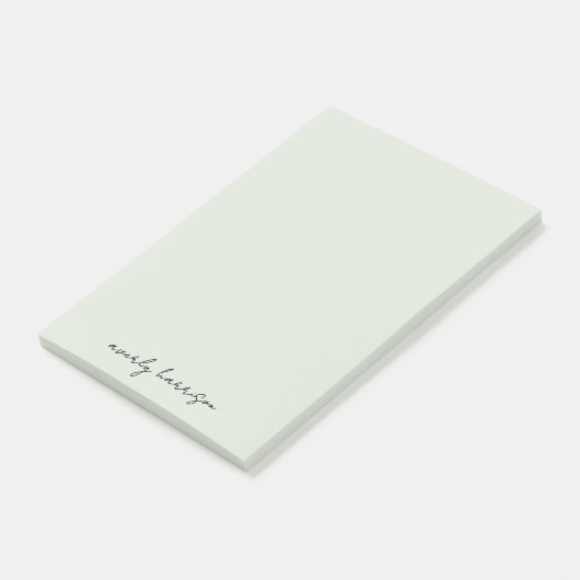 Custom Monogram Light Sage Chic Minimalist Post-it® Notes (Schuin)
