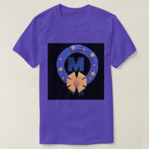 Custom Monogram M Symbool Initialen Paarse T-shirt