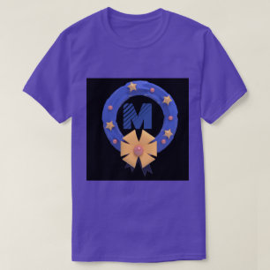 Custom Monogram M Symbool Initialen Paarse T-shirt