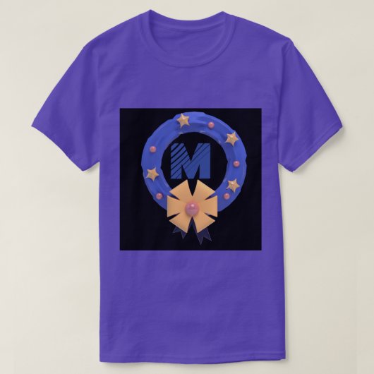 Custom Monogram M Symbool Initialen Paarse T-shirt (Design voorkant)