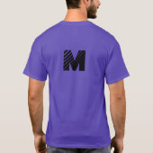 Custom Monogram M Symbool Initialen Paarse T-shirt (Achterkant)