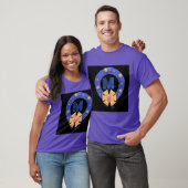 Custom Monogram M Symbool Initialen Paarse T-shirt (Unisex)