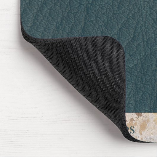 Custom Monogram Mannelijk Modern Blauwgroen Blauw  Muismat (Hoek)