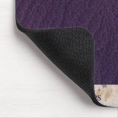 Custom Monogram Mannelijk Modern Paars Leder Muismat (Hoek)