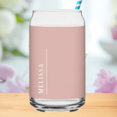 Custom monogram, modern blush roze blikvorm glas