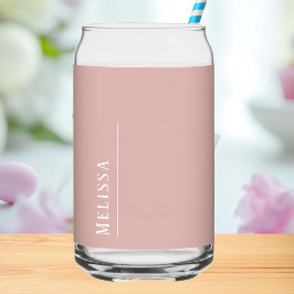 Custom monogram, modern blush roze blikvorm glas