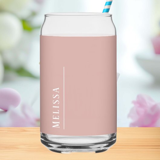 Custom monogram, modern blush roze blikvorm glas