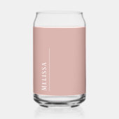 Custom monogram, modern blush roze blikvorm glas (Voorkant)
