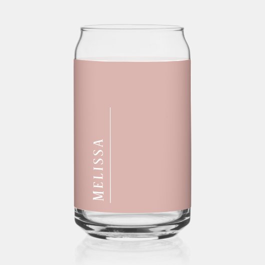Custom monogram, modern blush roze blikvorm glas (Voorkant)