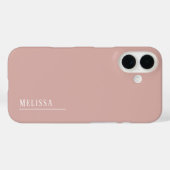 Custom monogram, modern blush roze Case-Mate iPhone case (Achterkant (horizontaal))